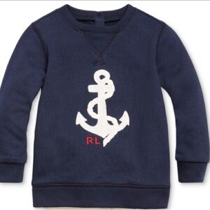 Polo Ralph Lauren Baby Girl Embroidered Anchor Sweater in Navy Size 2T
